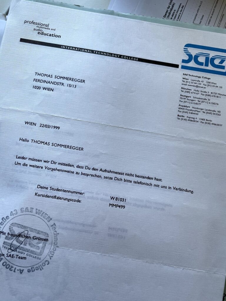 Absage vom März 1999, SAE Technology College, Wien