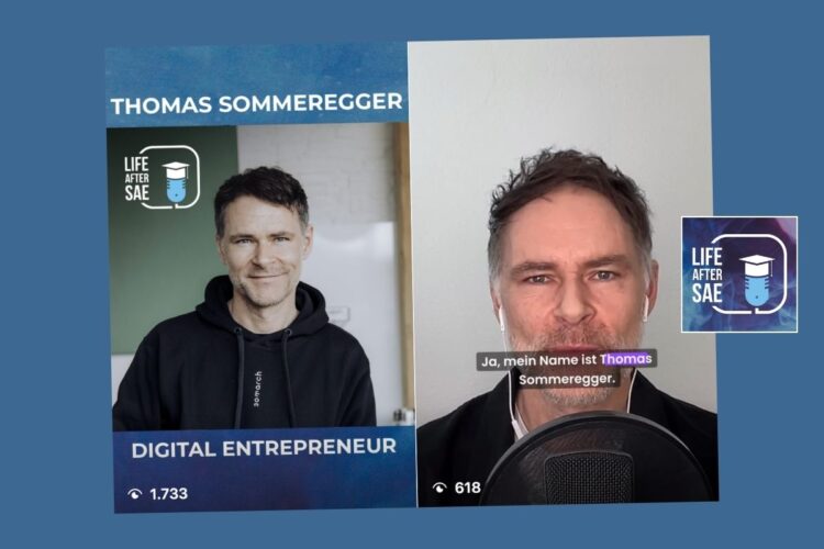 Thomas Sommeregger zu Gast im "Life After SAE" Podcast, Episode 158 über die Aufschlagsfläche des Glücks und mehr als 25 berufliche Jahre in der digitalen Welt